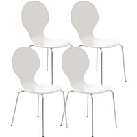 BESUCHERSTUHL 4er Set Holz weiß - Weiß, Holz/Metall (43/86/45cm) - CLP