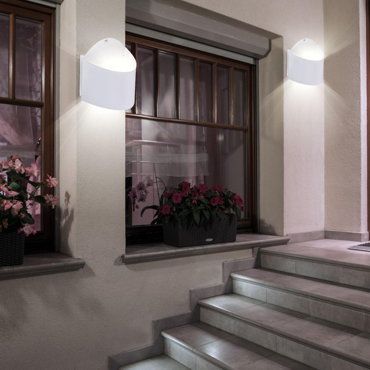 LED AUSSEN-WANDLEUCHTE Stahl Weiß ESPARTA - Weiß, Metall (9.5/16/22cm)