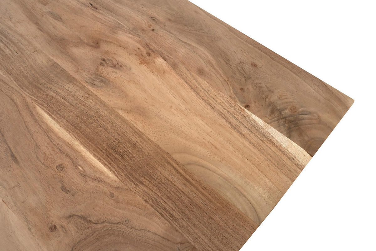 ESSTISCH RIO - Beige/Schwarz, Holz/Metall (90/90/77cm) - SAM