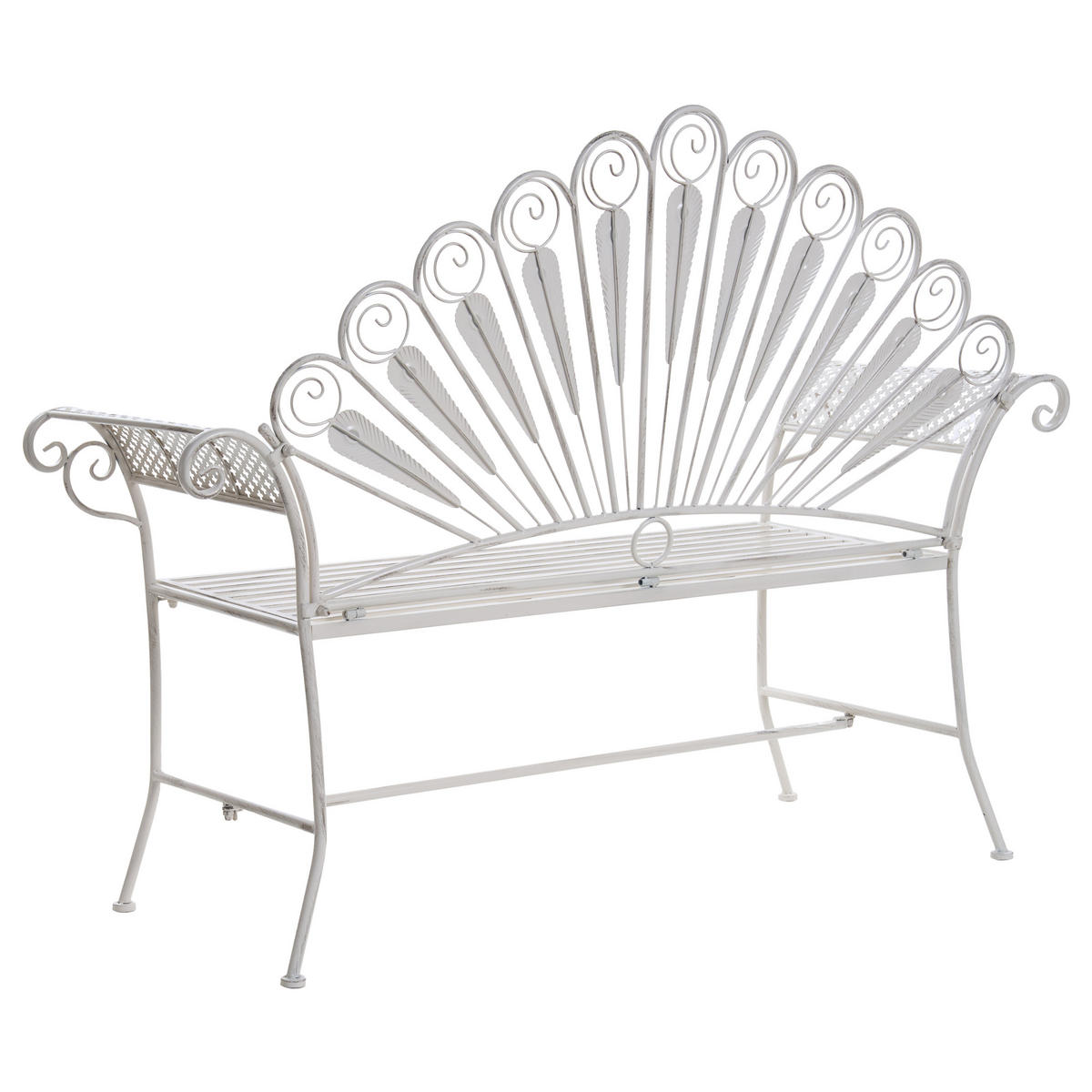 ZAHRADNÍ LAVICE 146 cm Kov Krémově bílá Pavia - bílá/krémová, kov (146/107/50cm) - Beliani