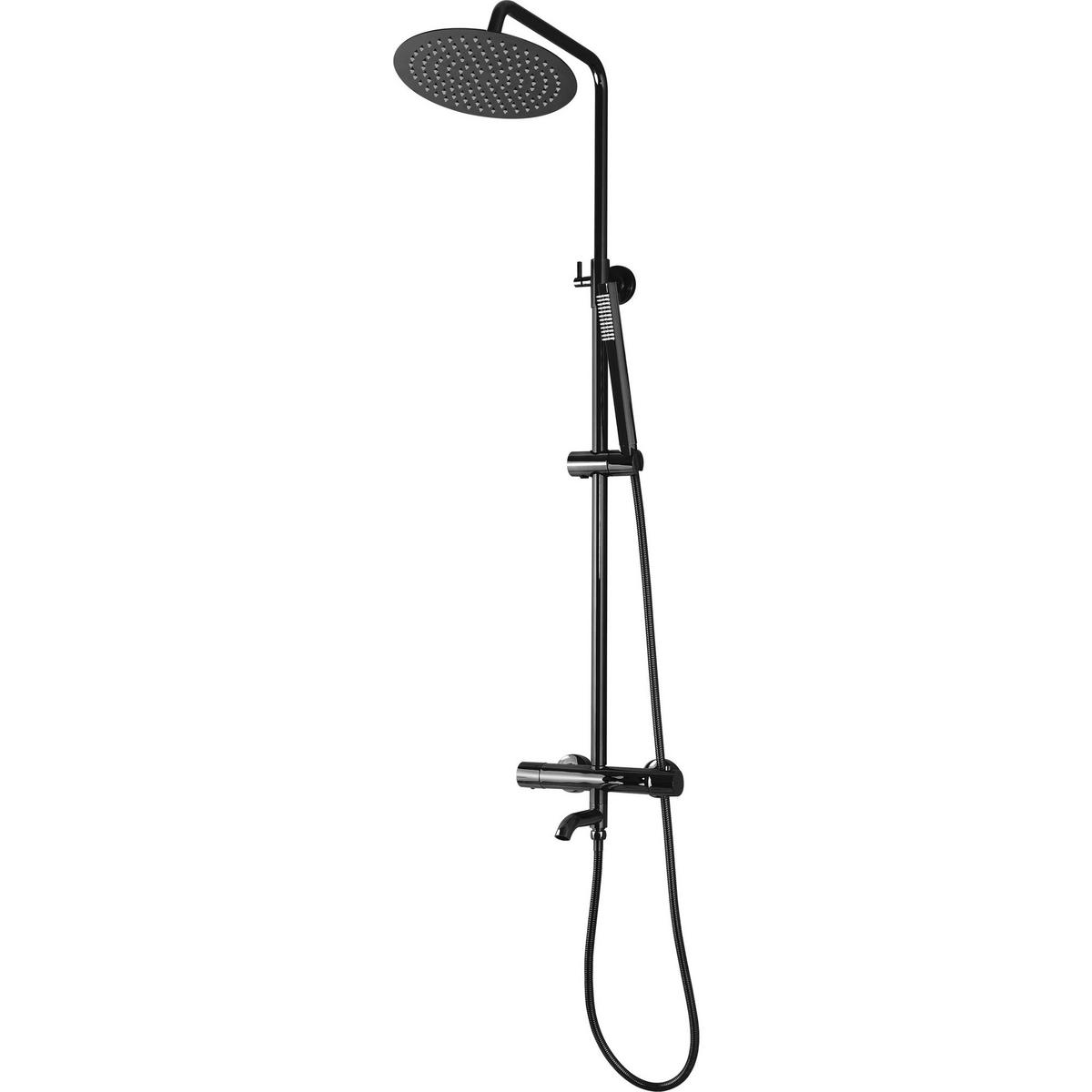 THERMOSTAT Duschset Rea Lungo Black Metallic - Schwarz, Metall (26.5/117/45cm) - REA