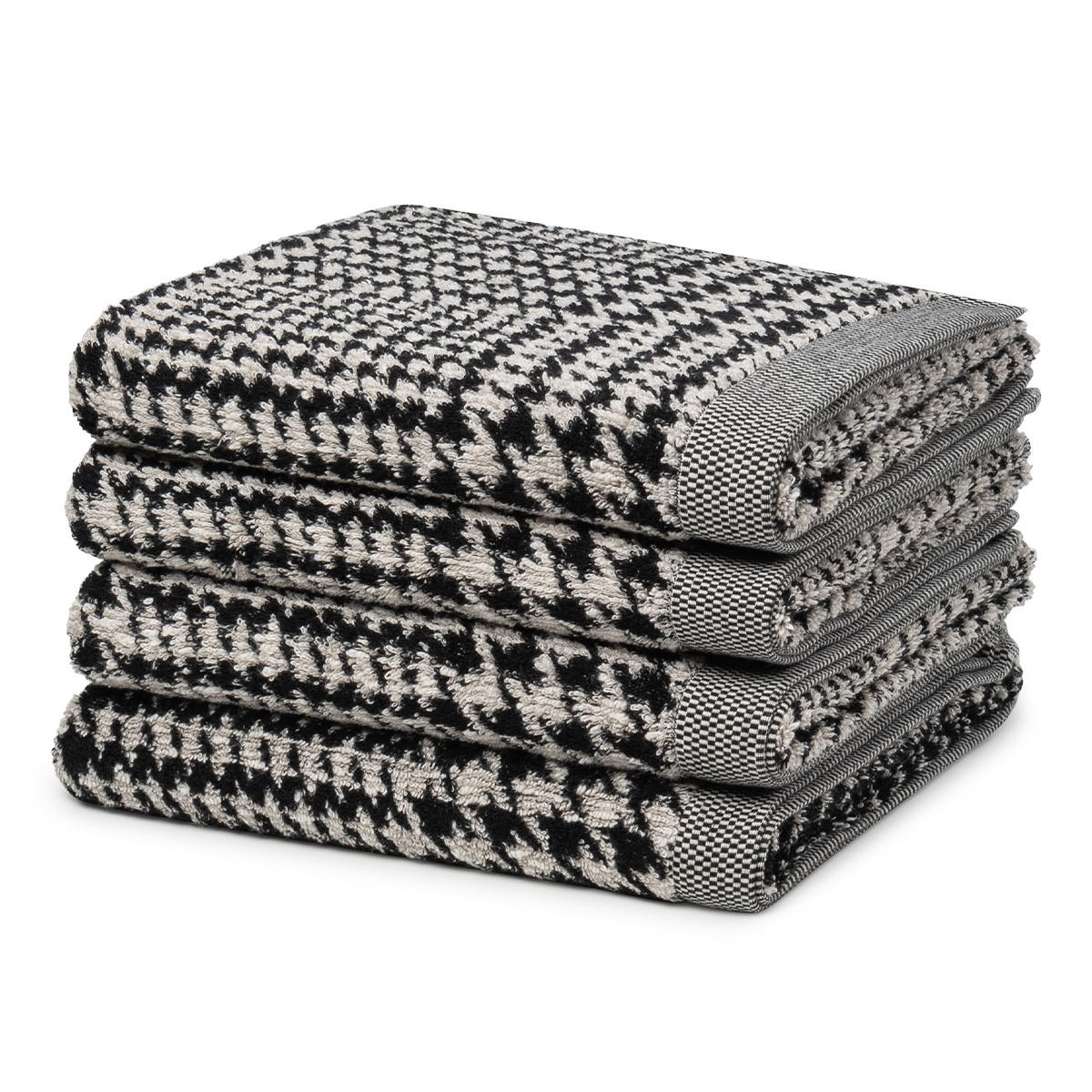 HANDTUCH Brooklyn Glencheck 4er-Set - Schwarz, Textil (50/100cm) - MÖVE