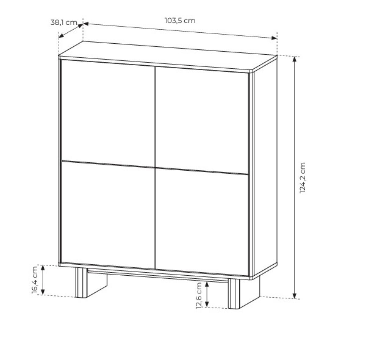 Masseno Kommode Eiche 103.5x124.2x38.1 cm
