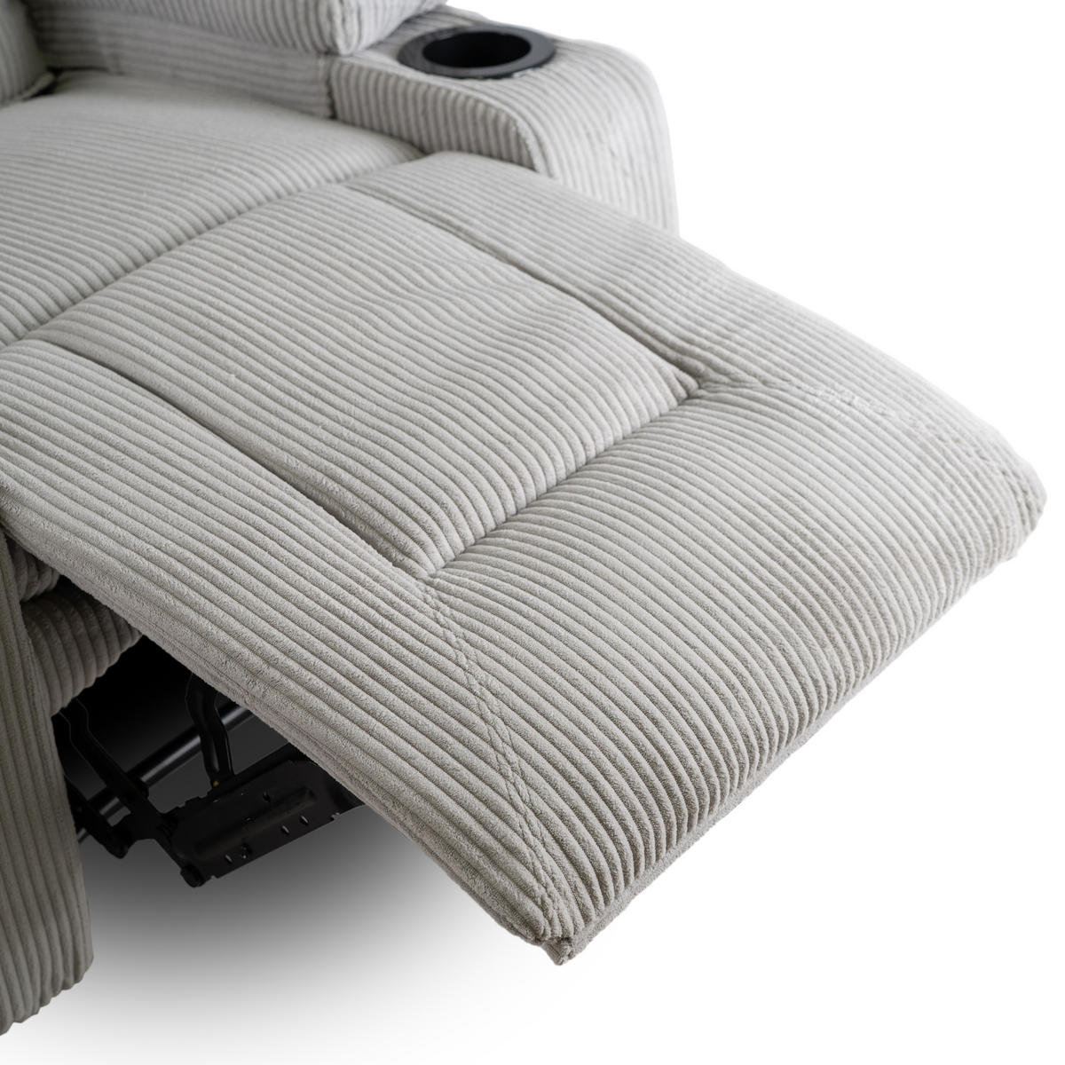 MASSAGESESSEL mit Fußhocker BOX 2 Cord Grau - Grau, Holz/Textil (87/101/85cm) - makarowski meble