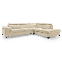 ECKSOFA 275 cm mit verstellbaren Kopfstützen Xanto L, Rechts, Creme - Creme, Holz (221/275cm) - Emporius