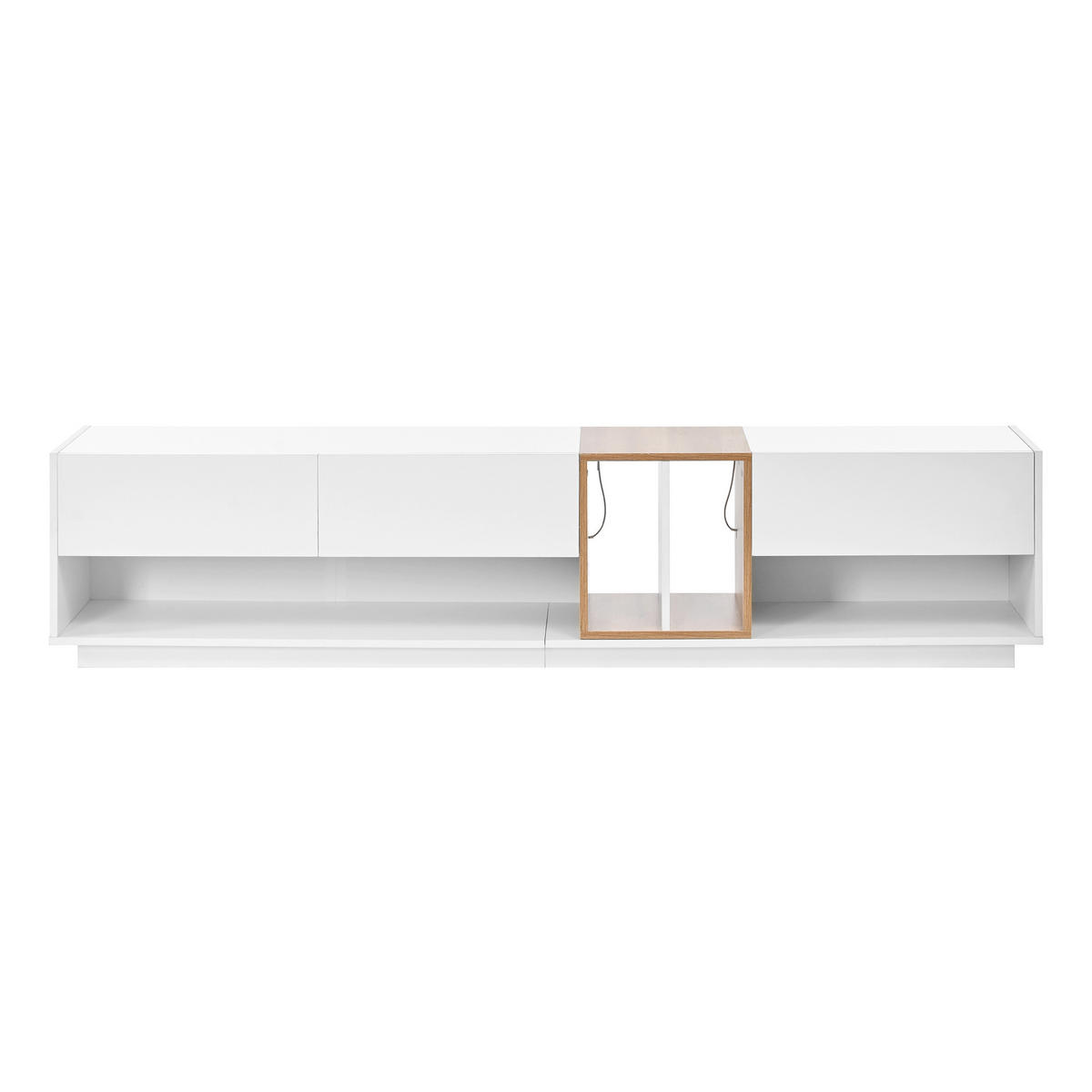 LOWBOARD DE-40196 mit LED und Hochglanzfront Weiß - Weiß, Holzwerkstoff (190/42/38cm) - ComfortXL