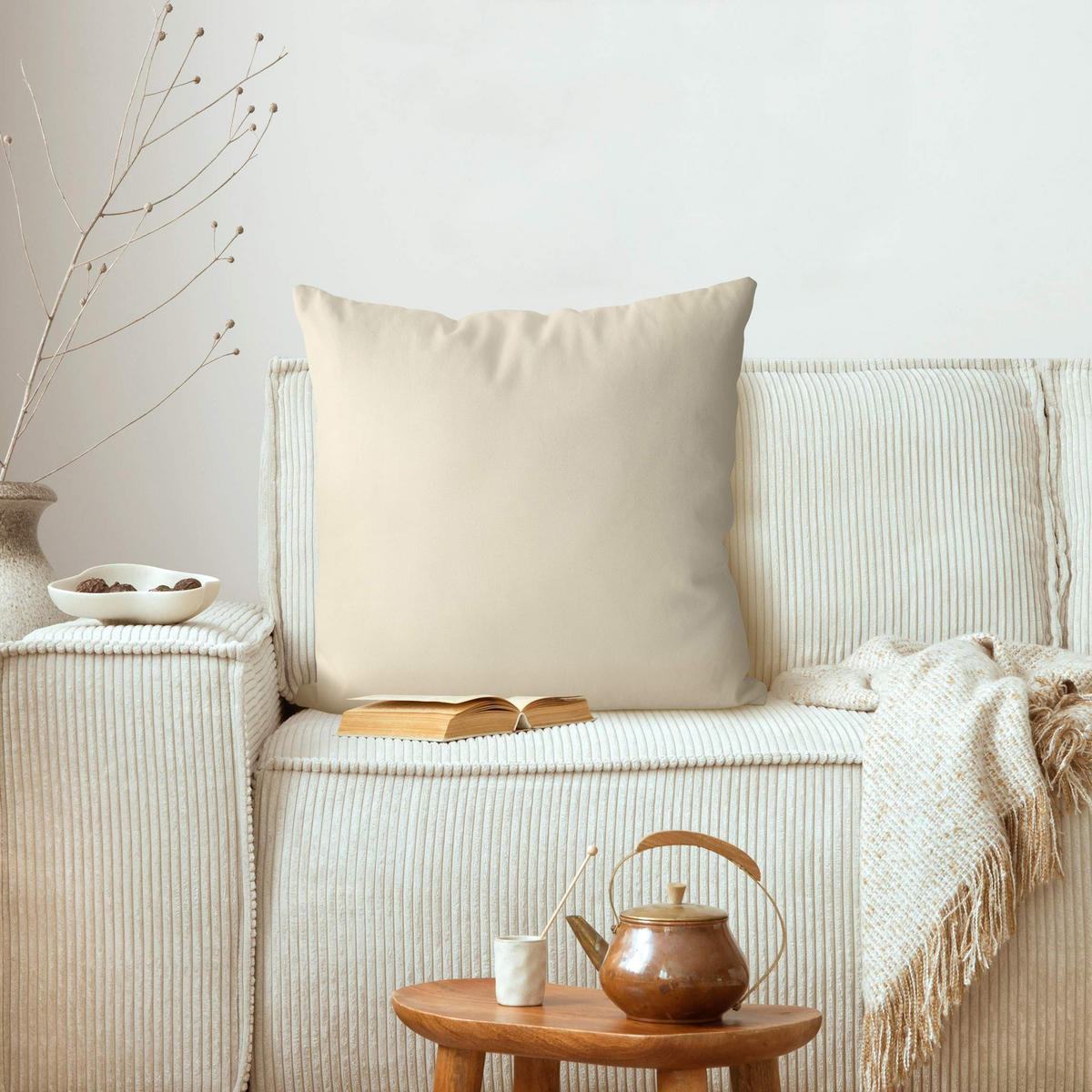 KISSENBEZUG Kaschmir 50/50 cm - Eichefarben, Textil (50/50cm) - Bilderwelten