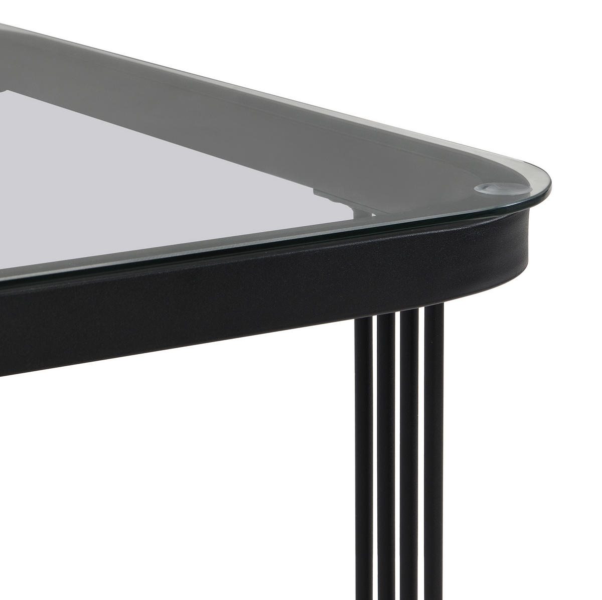 COUCHTISCH 2er-Set 60/60/44,5 + 50/50/34,5 cm mit Schubladen in Marmoroptik - Schwarz, Holzwerkstoff (60/60/45cm) - Flora Grace