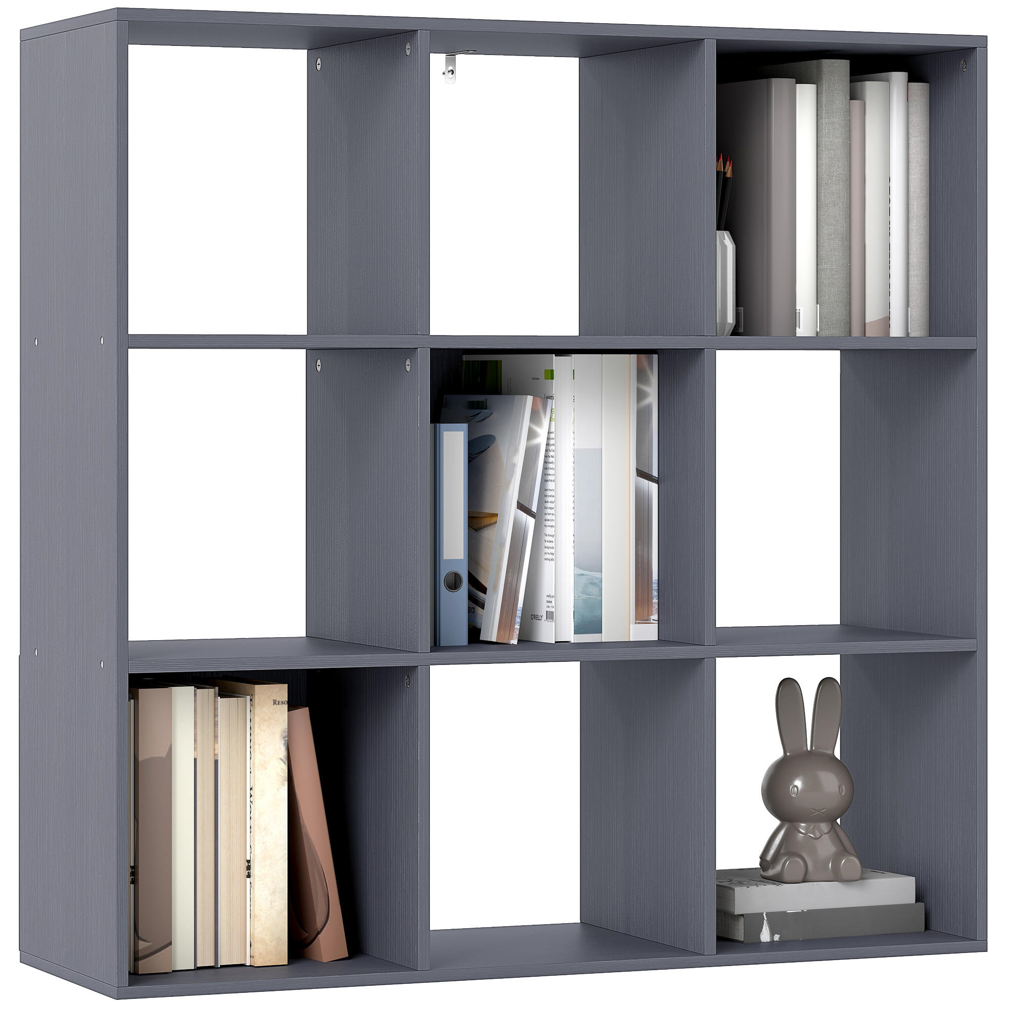 REGAL DE-15569 91/29/91 cm, 3 Ebenen, 9 Würfel Grau - Grau, Holzwerkstoff (29.5/91/91cm) - ComfortXL