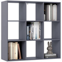REGAL DE-15569 91/29/91 cm, 3 Ebenen, 9 Würfel Grau - Grau, Holzwerkstoff (29.5/91/91cm) - ComfortXL