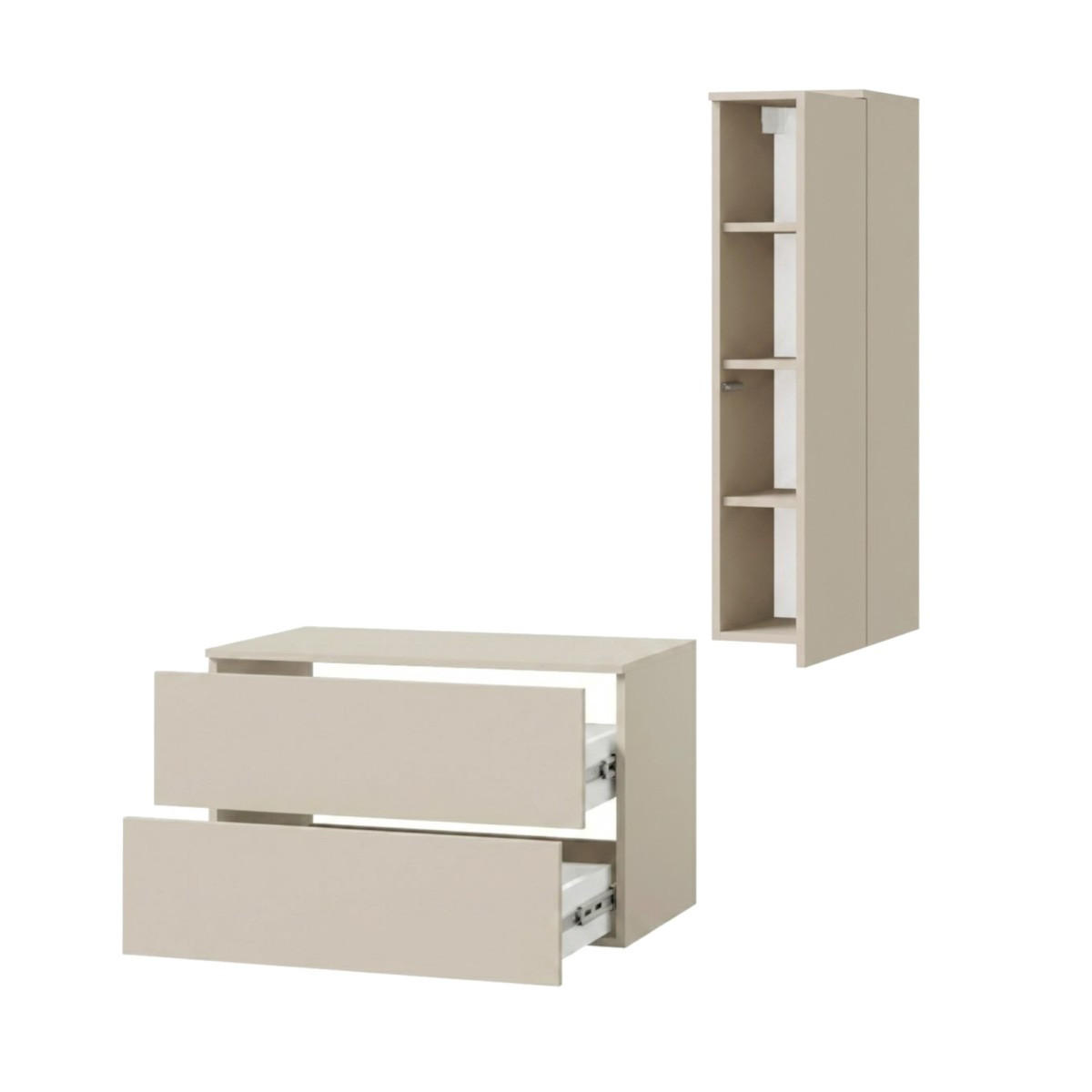 BADMÖBEL-SET Color Kaschmir 2-Teilig (2S 80 + 1D 100) - Kaschmir, Holzwerkstoff (110/160/45cm) - mzm24