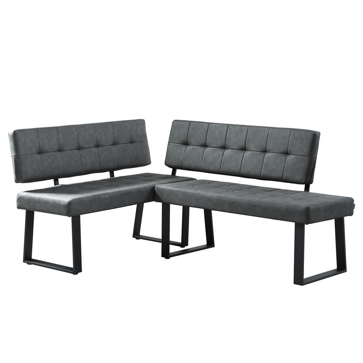 SITZBANK SIGFRID - Schwarz, Textil/Metall (120/48/56cm) - B&D Home