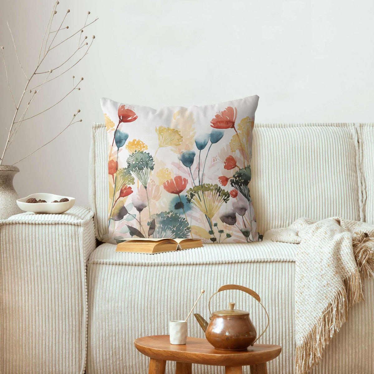 KISSENBEZUG Wildblumen im Sommer II 50/50 cm - Multicolor, Textil (50/50cm) - Bilderwelten