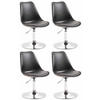 DREHSTUHL 4er Set Kunststoff schwarz - Chromfarben/Schwarz, Kunststoff/Metall (48/76/57cm) - CLP