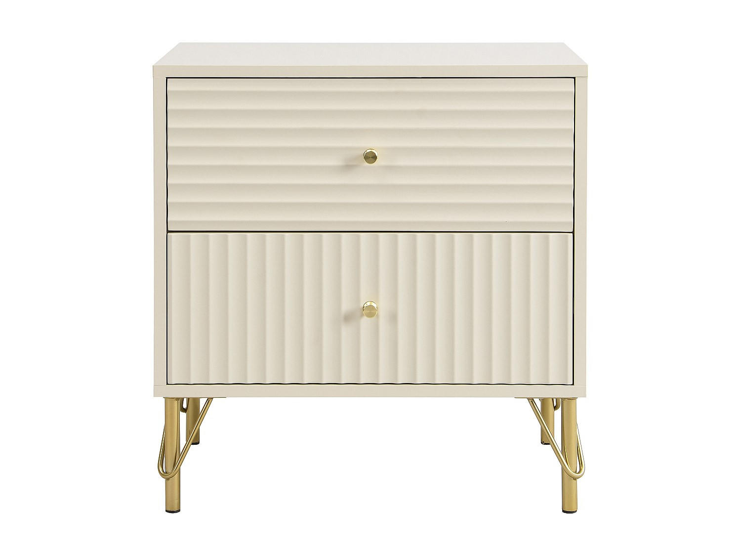 NACHTTISCH - 55 x 40 - holz - beige Loureo - Beige, Holz (55/58/40cm) - Vente-Unique