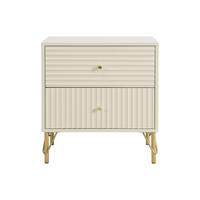 NACHTTISCH - 55 x 40 - holz - beige Loureo - Beige, Holz (55/58/40cm) - Vente-Unique