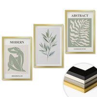 WANDBILDER 3er Set - 40x60 cm Goldrahmen - Matisse Aquarell Boho-Design - Goldfarben, Kunststoff (40/60cm) - ArtPrintCave