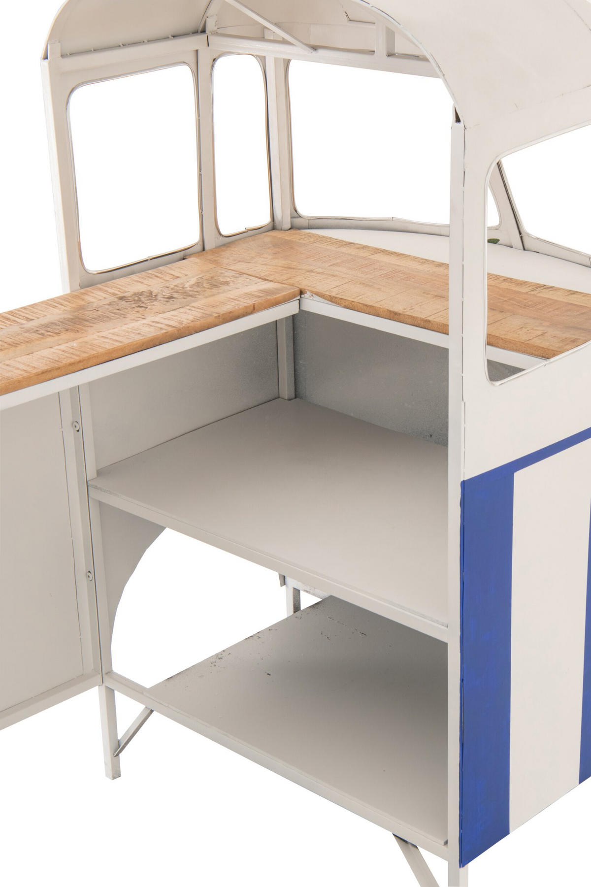 BARSCHRANK VAN GESTREIFT - Blau, Metall (89/152/227cm) - J-Line