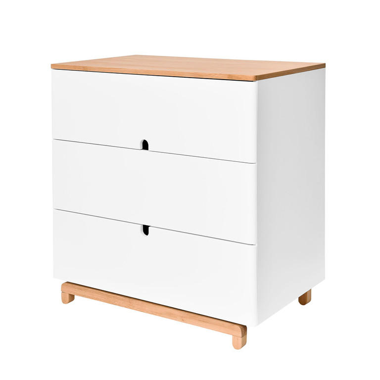 KINDERKOMMODE Weiß und Holz - Weiß, Holzwerkstoff (90/90/50cm) - Petits-meubles
