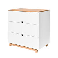DĚTSKÁ KOMODA Bílá a dřevo - bílá, kompozitní dřevo (90/90/50cm) - Petits-meubles