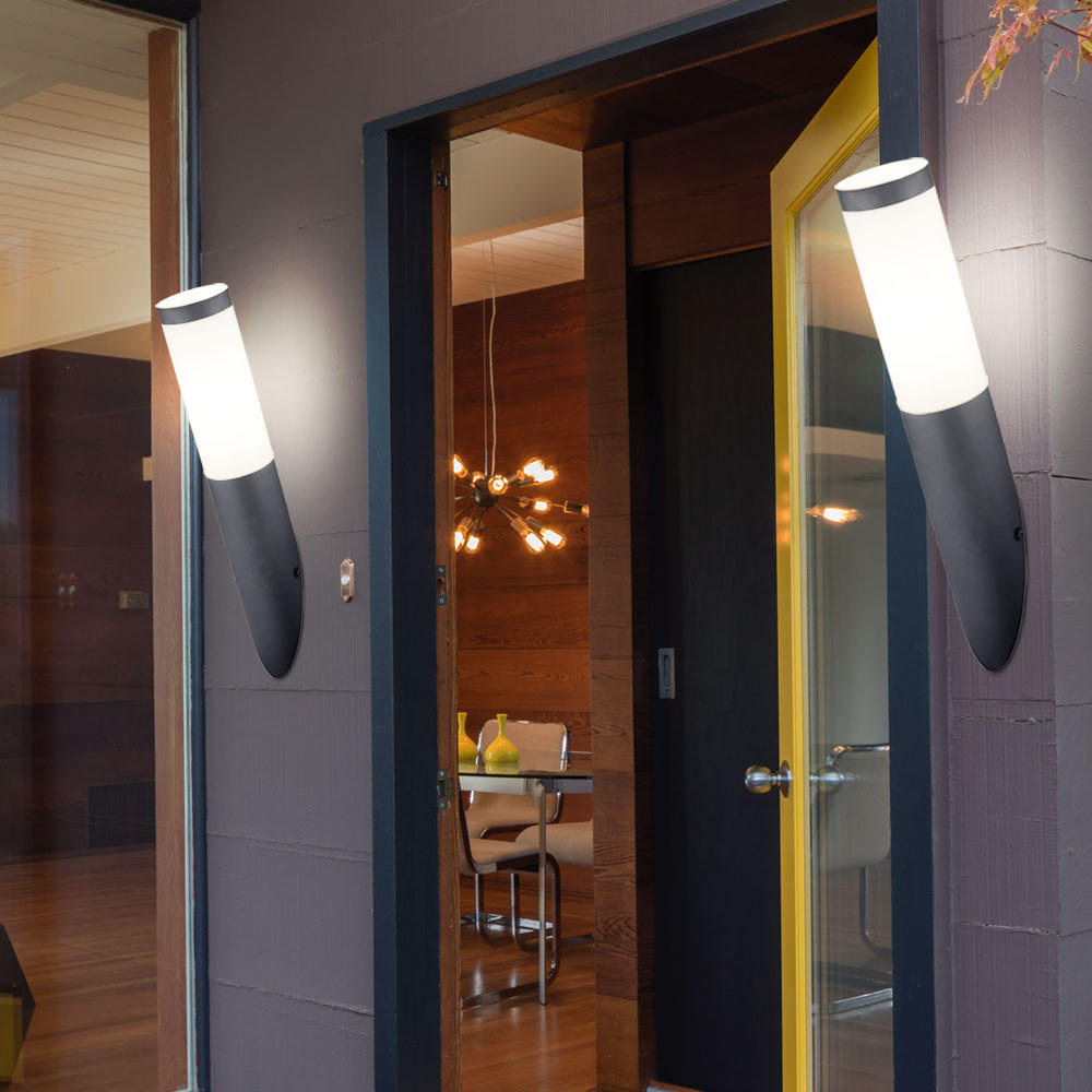 LED AUSSEN-WANDLEUCHTE Edelstahl Anthrazit 2er Set - Anthrazit, Metall (17/39/17cm)