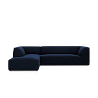 ECKSOFA links Ruby aus Samt königsblau 4 Sitzplätze - Blau, Textil (180/273cm) - Micadoni