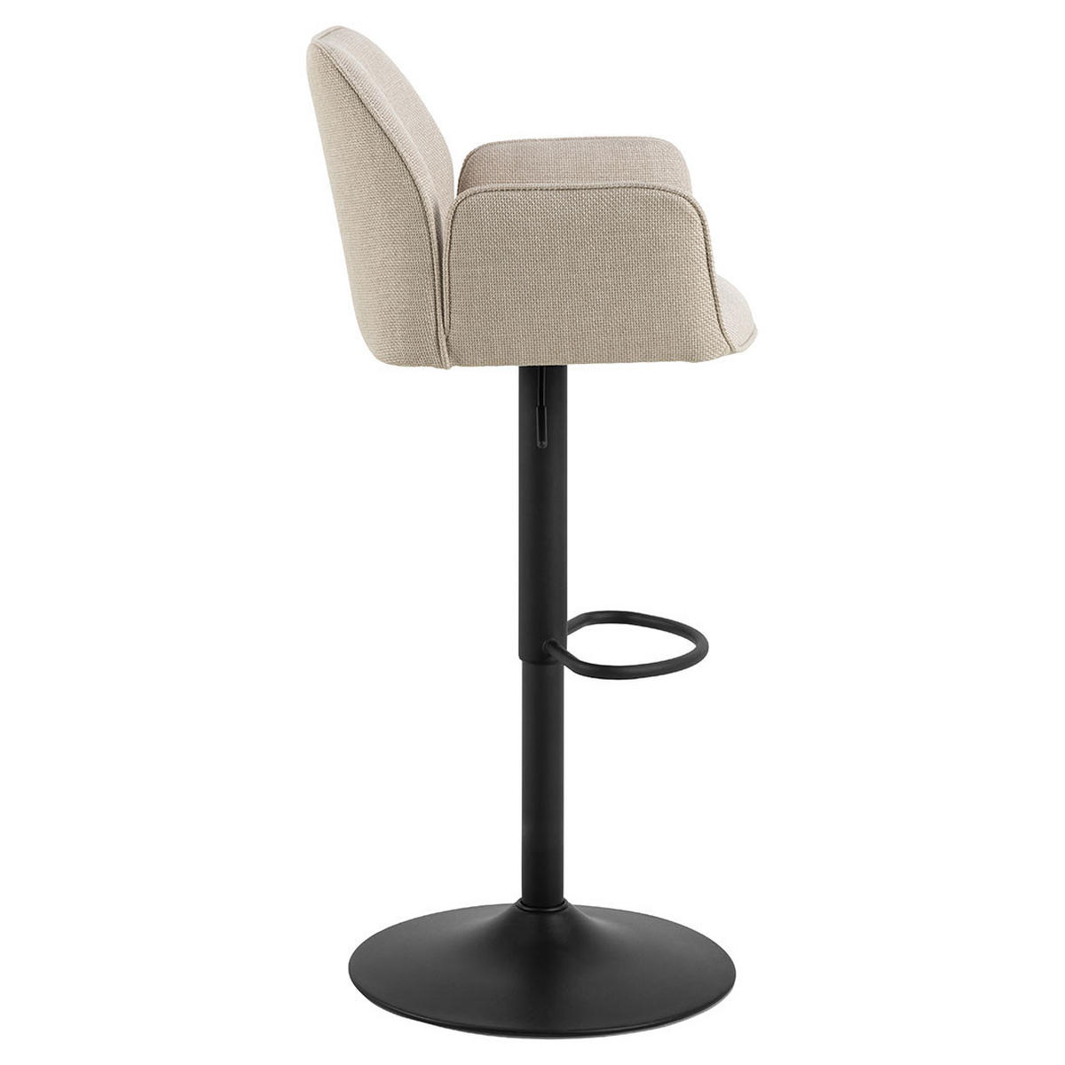 BARHOCKER, Glenda, Beige, Stoff, 53 x 52 x 114 cm - Beige, Textil/Metall (53/114/52cm) - ebuy24