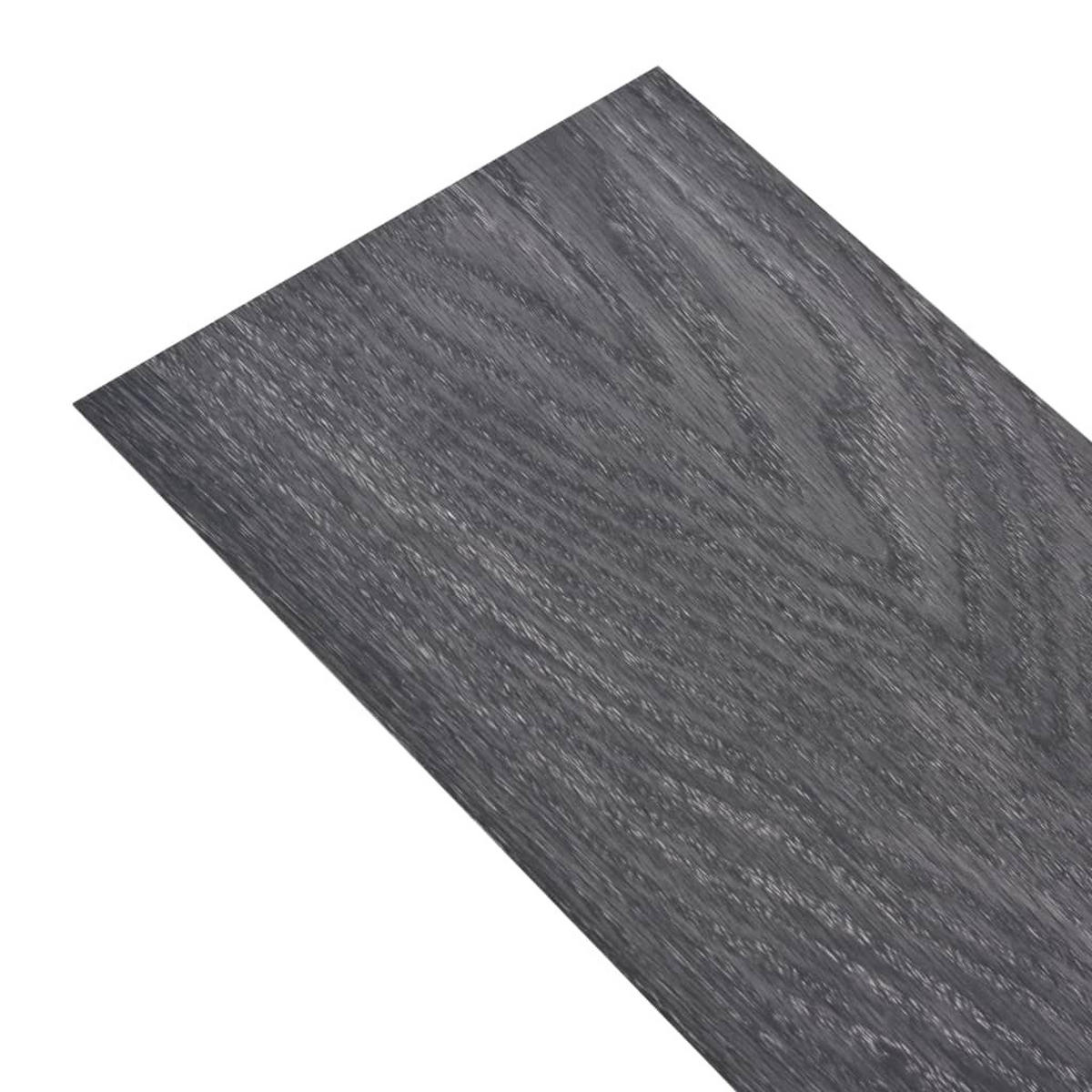 VINYLBODEN PVC-Dielen selbstklebend Schwarz 2,51 m² - Schwarz, Kunststoff (91.5/15.2/1.3cm) - DELUKE