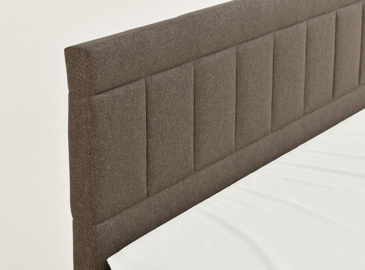 BOXSPRINGBETT Caya 140/200 cm, in Braun, Bettkasten, Matratze, Topper - Schwarz/Braun, Holz/Holzwerkstoff (140/200cm) - Maison de Reve