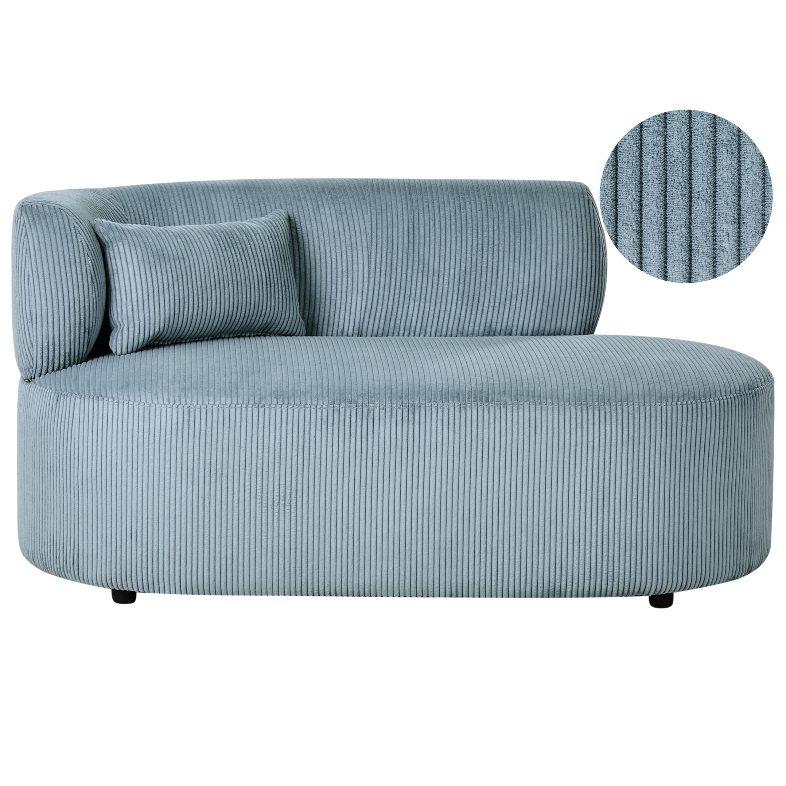 Beliani Chaiselongue-Linksseitige Blau, Schwarz 147x73x78 cm
