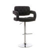 BARHOCKER Dubai, Gestell Metall in Chromoptik, STOFF schwarz, - Chromfarben/Schwarz, Textil/Metall (52/100/55cm) - TPFLiving