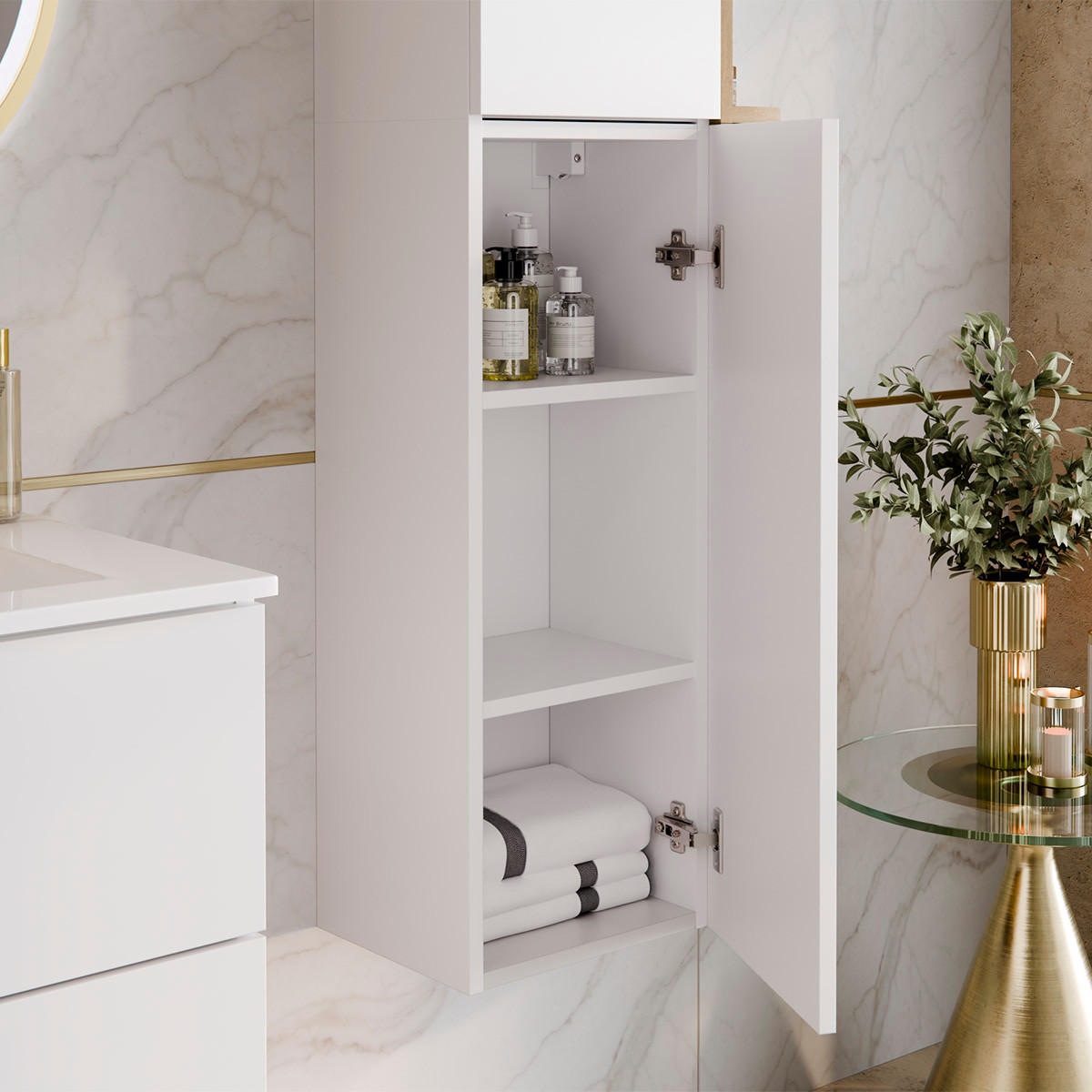 SKŘÍŇORIA Bílá - bílá, kompozitní dřevo (45/80/26.6cm) - Petits-meubles