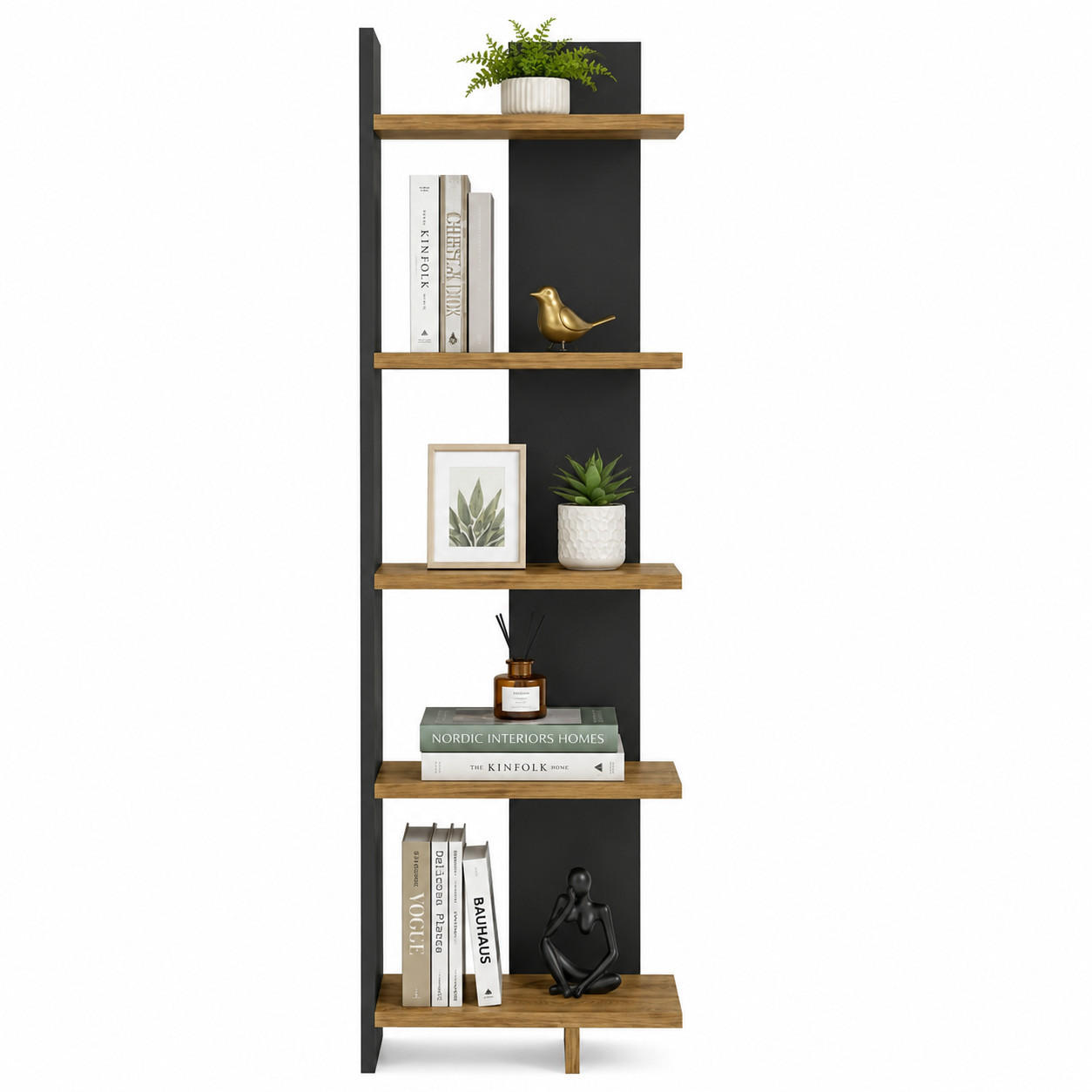 ECKREGAL Alis Schwarz Braun - Schwarz/Braun, Holzwerkstoff (45/180/21.6cm) - Decorotika