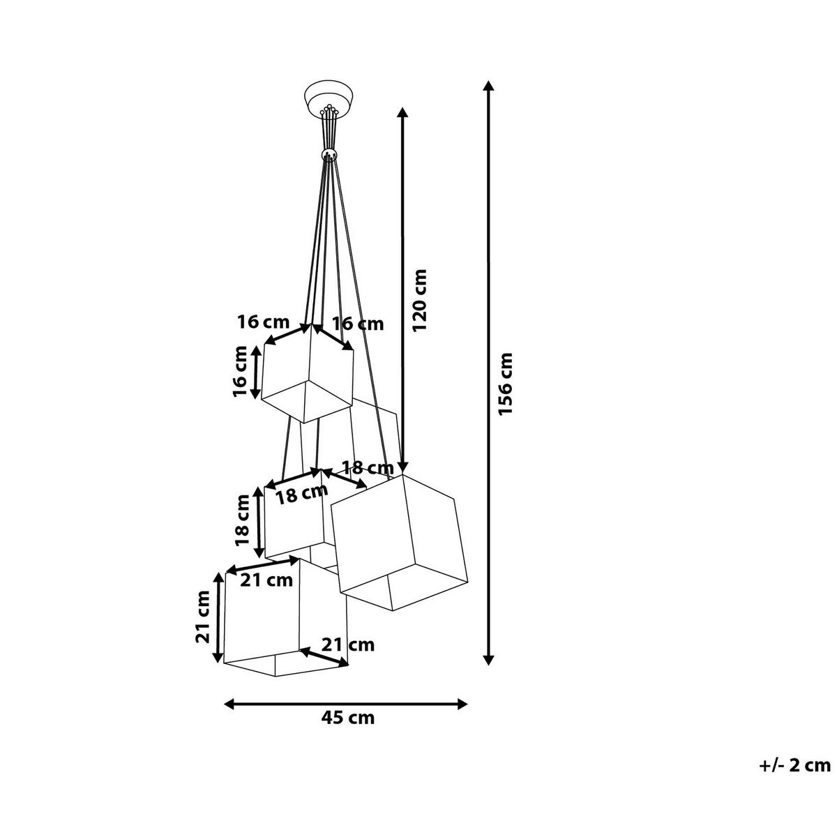 HÄNGELEUCHTE Mesta 45/45/156 cm - Schwarz, Textil (45/45/156cm) - Beliani