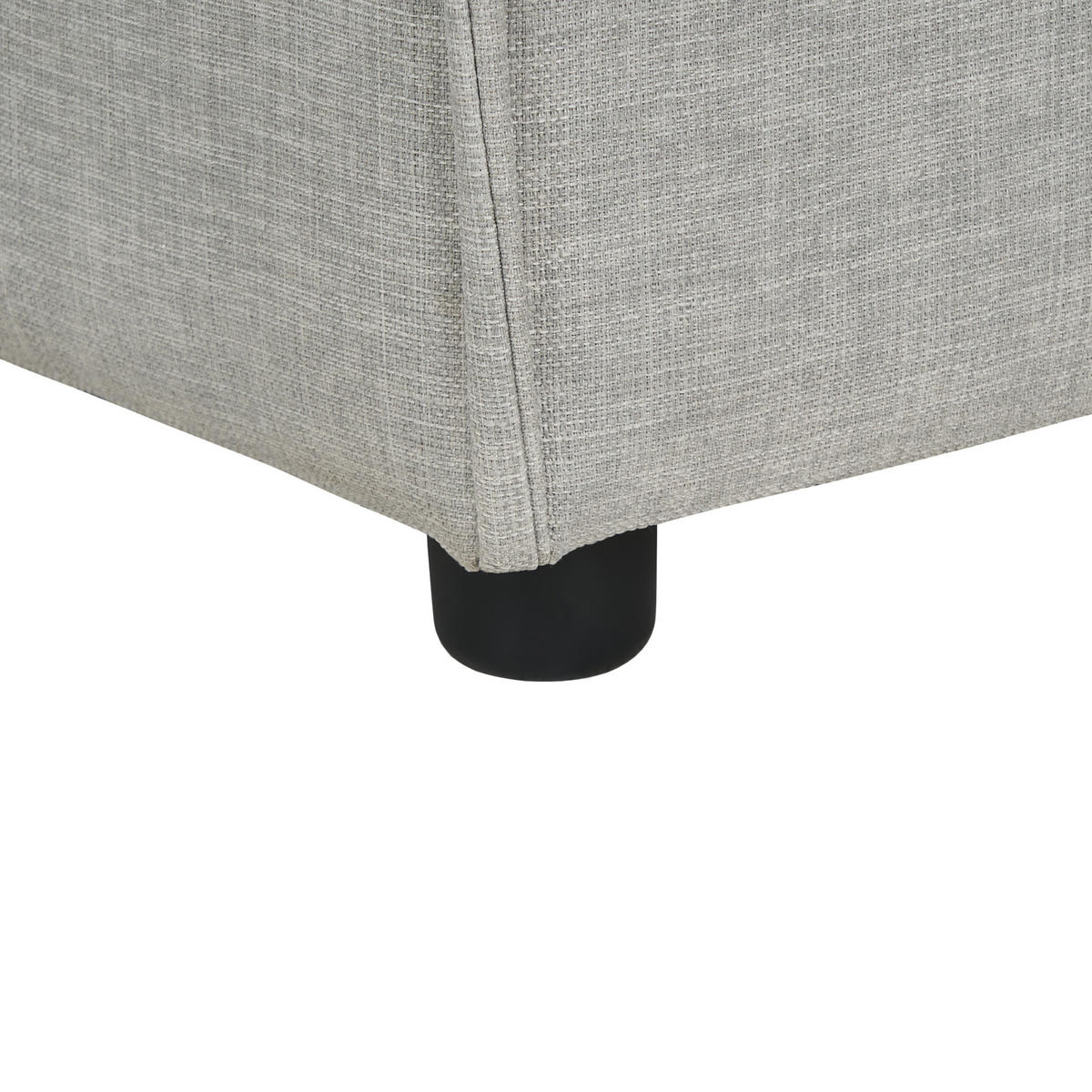 OTTOMANE Hellgrau Ardal - Hellgrau/Schwarz, Textil (86/45/86cm) - Beliani