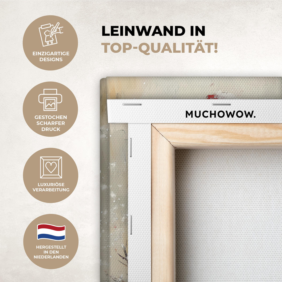 LEINWANDBILD Schneemann - Winter - Schnee - Beige Deko Wohnzimmer 20x30 cm - Weiß, Textil (20/30cm) - MuchoWow