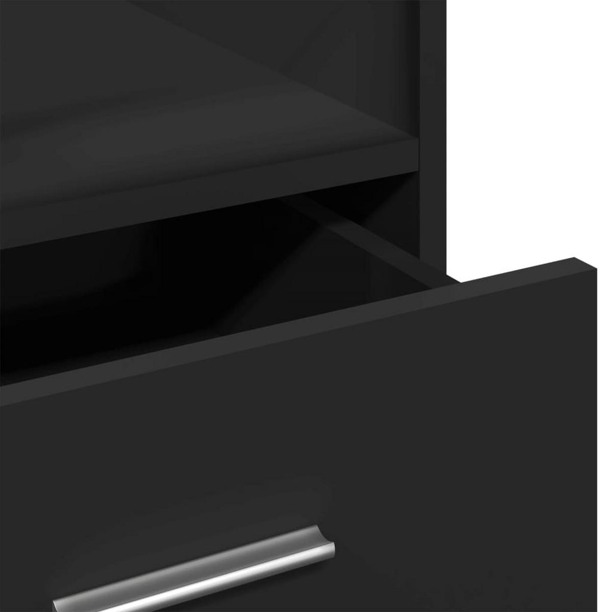 STEHPULT mit 1 Tür, 1 Schublade 55/55/107 cm aus Holzwerkstoff Schwarz - Schwarz, Holz (55/55/107cm) - vidaXL