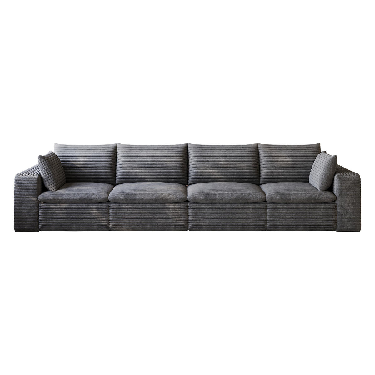 4-SITZER-SOFA DE-34773 mit abnehmbare Polsterung Dunkelgrau - Dunkelgrau, Textil (90/60/340cm) - ComfortXL