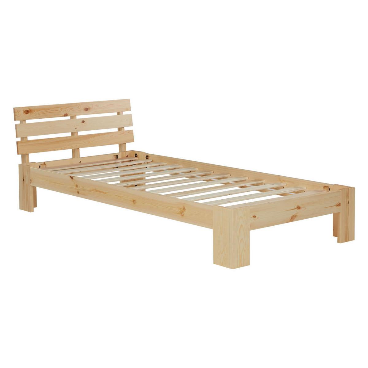 HOLZBETT Natur 90/200 cm Jugendbett mit Lattenrost - Naturfarben, Holz (90/200cm) - Homestyle4u