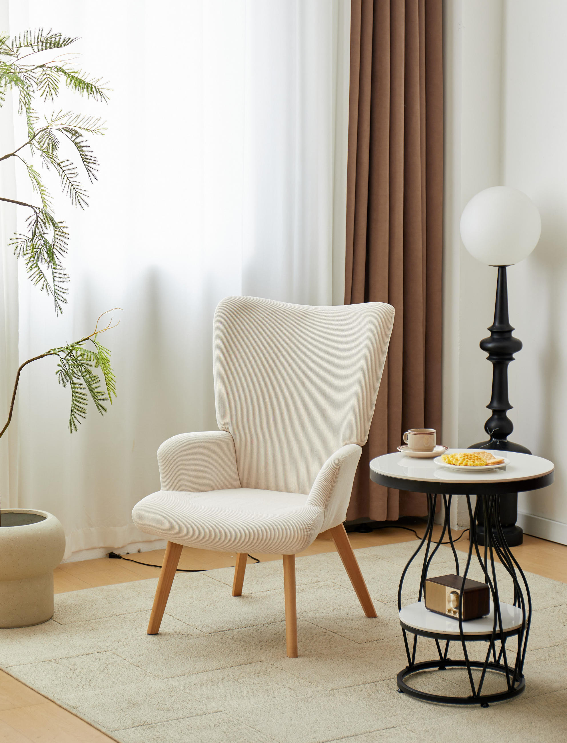 SESSEL Kord Beige - Beige, Textil (64/100/74cm) - Nordlys