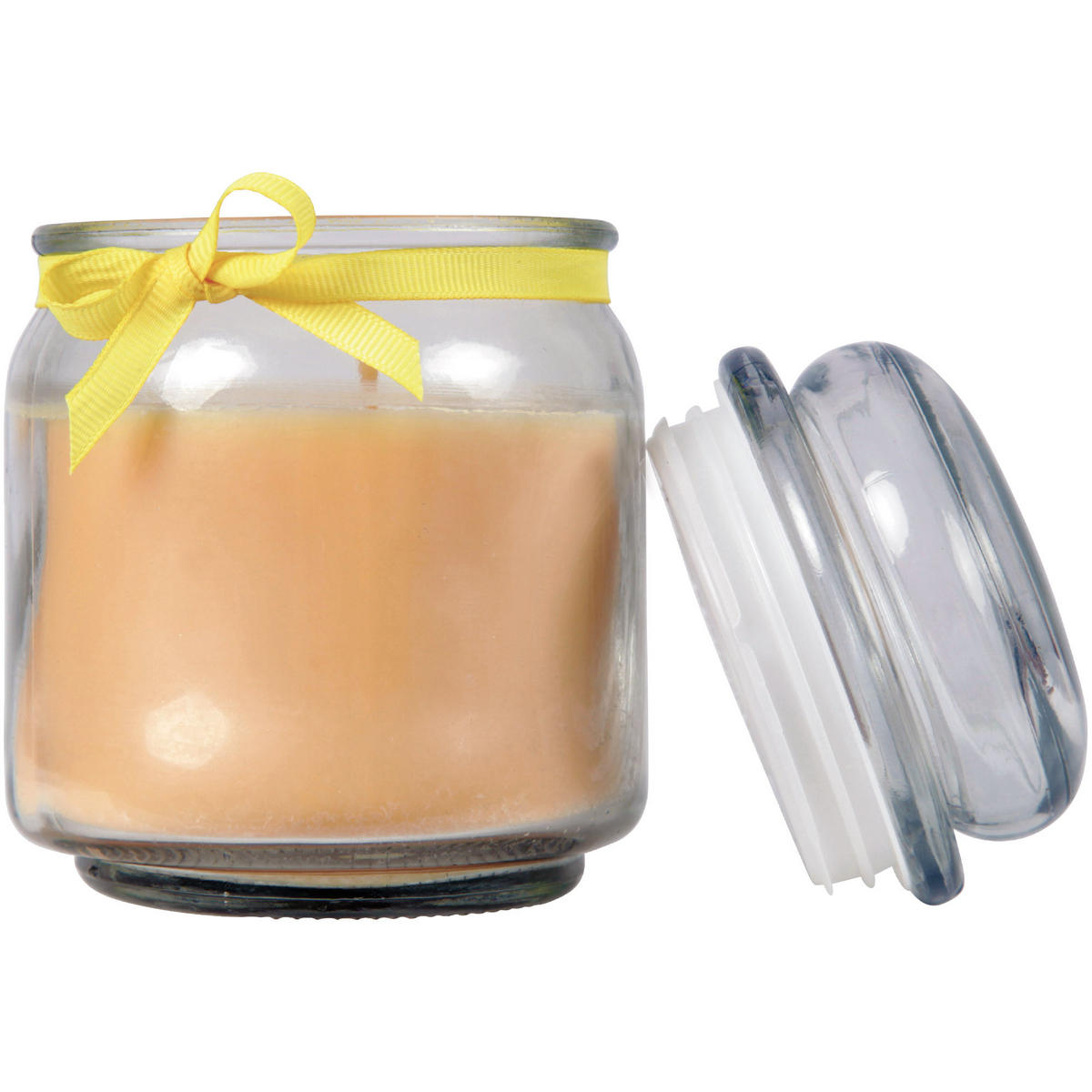 DUFTKERZE im Bonbonglas mit Deckel Vanille 70h - Beige, Glas (9/13cm)