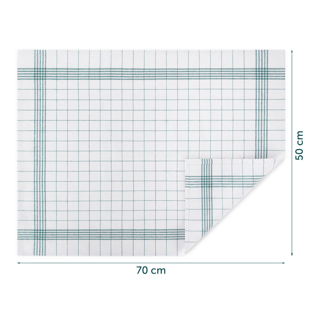GESCHIRRTÜCHER 5er Set, 50/70 cm, 100% Baumwolle, kariert - Grün, Naturmaterialien (50/70cm) - Blumtal
