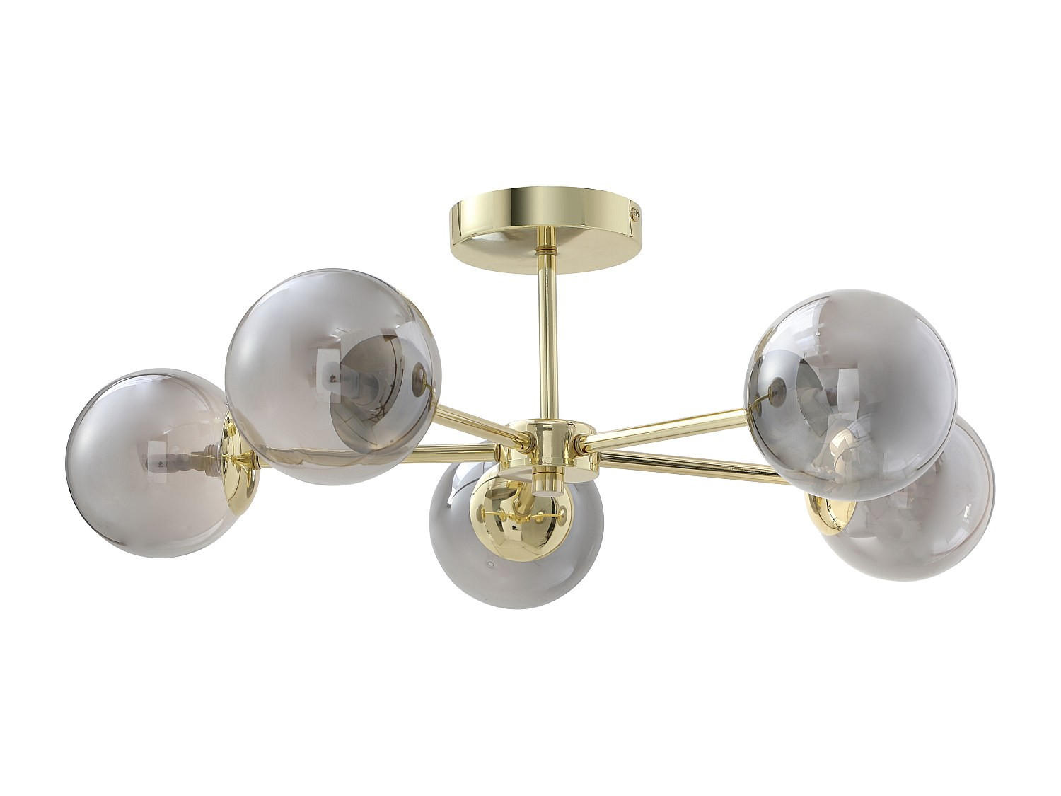 DECKENLEUCHTE - 58.5 cm x 58.5 cm - Metall, Metall - Grau, Goldfarben - SOFIA - Goldfarben/Grau, Metall (58.5/58.5/21cm) - Vente-Unique