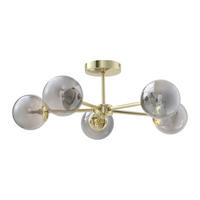 DECKENLEUCHTE - 58.5 cm x 58.5 cm - Metall, Metall - Grau, Goldfarben - SOFIA - Goldfarben/Grau, Metall (58.5/58.5/21cm) - Vente-Unique