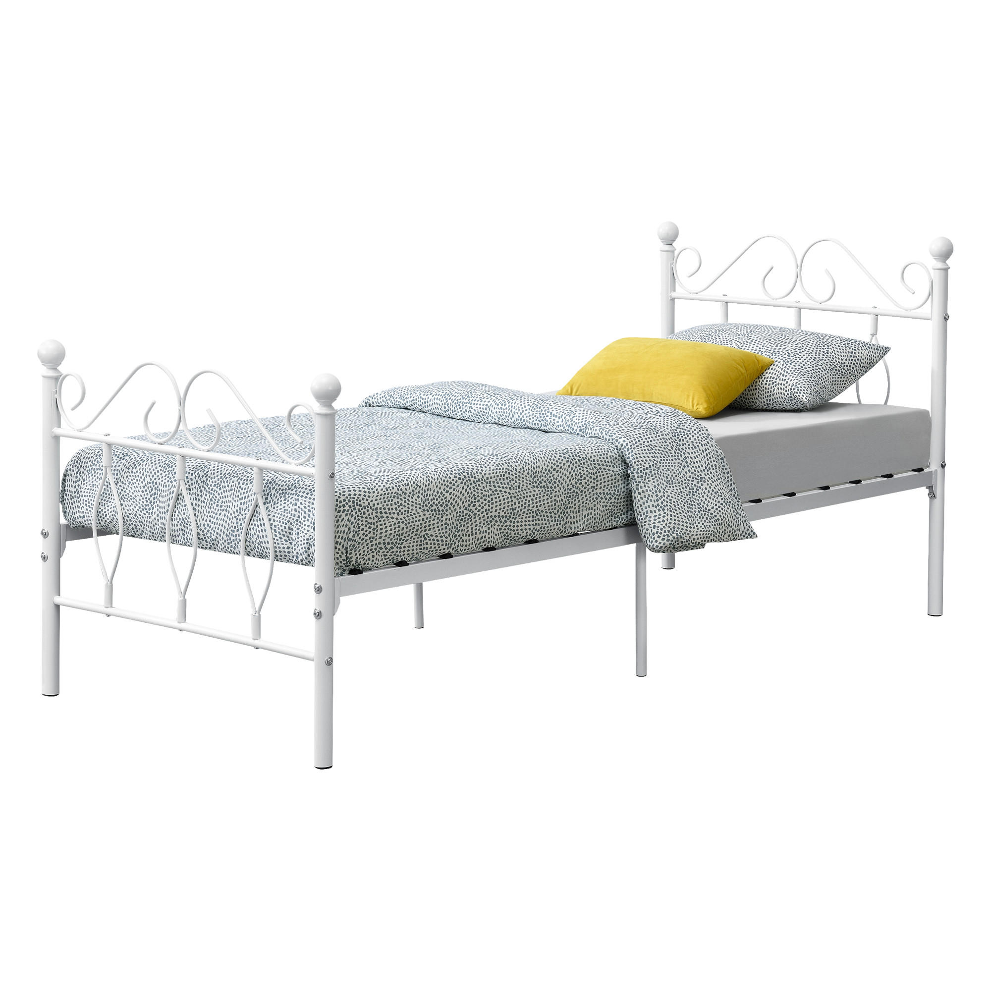 METALLBETT Apolda - Weiß, Metall (90/200cm) - [en.casa]