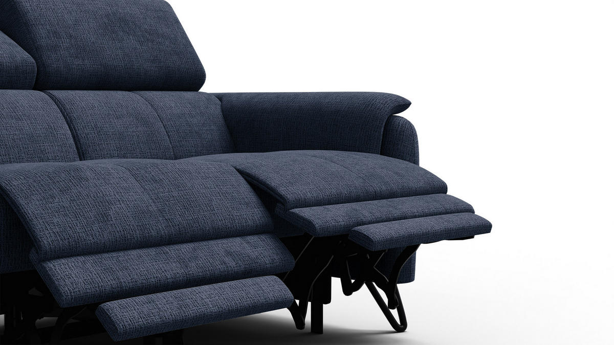 RELAXSOFA RODEN 2-Sitzer, marineblau - Dunkelblau, Holz/Textil (152/82/103cm) - Courtois Laville