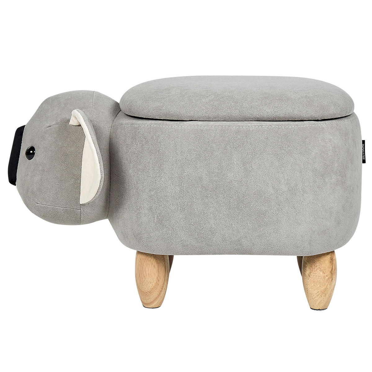HOCKER Coala 61/32/37 cm - Grau, Textil (32/37/61cm) - Beliani