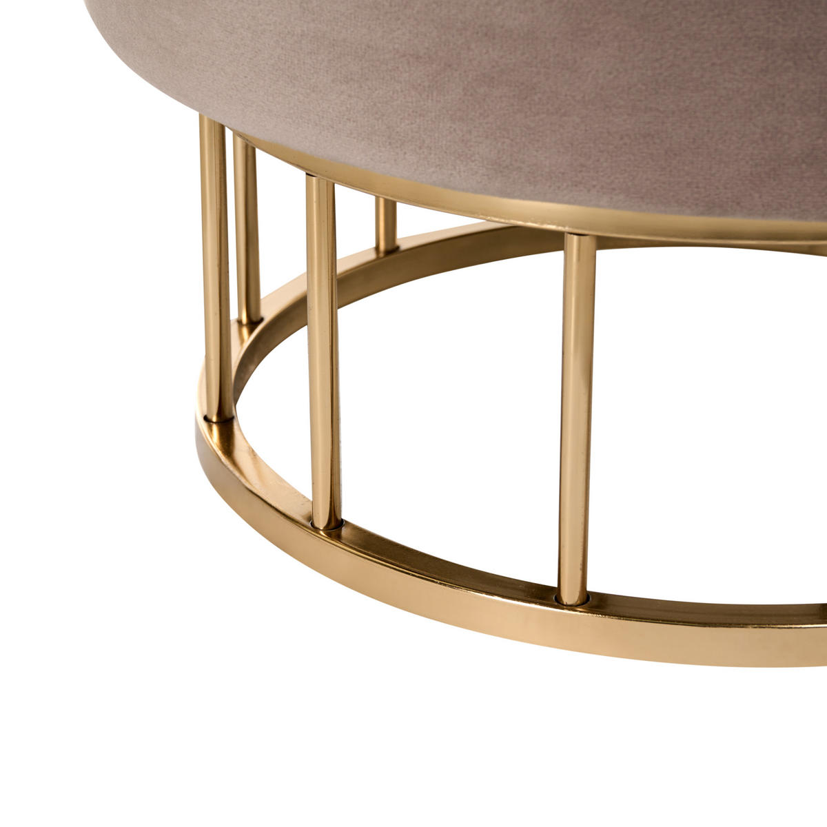 POUF Taupe Elgin - Taupe/Goldfarben, Textil (37/42/37cm) - Beliani