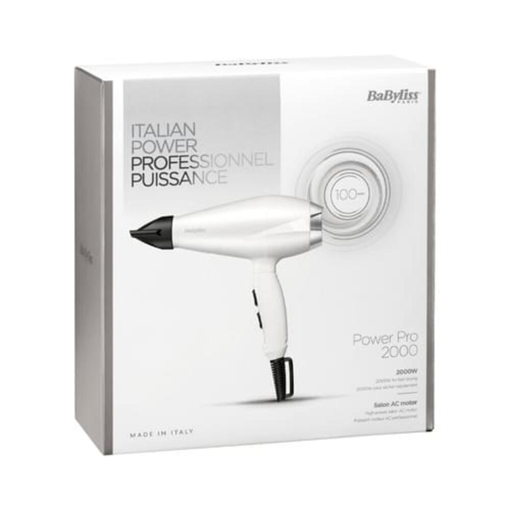 BABYLISS 6704WE Power Pro 2000 HAARTROCKNER - Weiß, Metall (35/25/15cm) - BaByliss