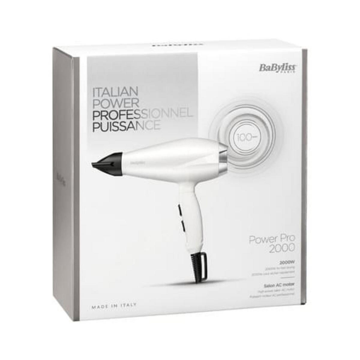 BABYLISS 6704WE Power Pro 2000 HAARTROCKNER - Weiß, Metall (35/25/15cm) - BaByliss